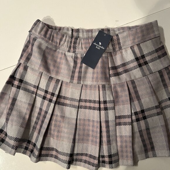 abercrombie kids pleated skirt - gray pink and white - size 11/12 NWT - Picture 2 of 12